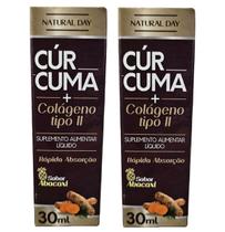 Kit 2uni Cúrcuma c/ Colágeno Tipo II 30ml - Natural Day