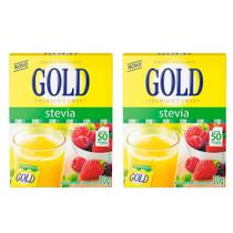 Kit 2uni Gold Adoçante Stevia em Pó 50X6mg - Gold