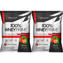 Kit 2X 100% Whey Prime - 900g Refil Morango - BodyAction Kit 2X 100% Whey Prime - 900g Refil Morango - BodyAction