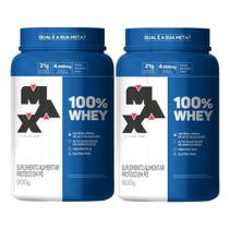 Kit 2x 100% Whey Protein Concentrado pote 900g Max Titanium