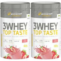 Kit 2X 3 Whey Top Taste - 900g Morango - Body Action Kit 2X 3 Whey Top Taste - 900g Morango - Body Action