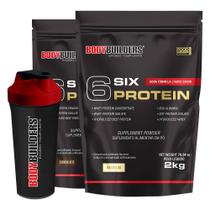 Kit 2x 6 Six Protein 2kg + Coqueteleira Bodybuilders