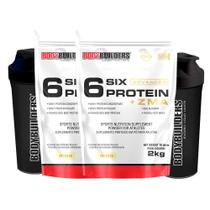 KIT - 2x 6 Six Protein c/ ZMA - 2kg + 2x Coqueteleira - Bodybuilders KIT - 2x 6 Six Protein c/ ZMA - 2kg + 2x Coqueteleira - Bodybuilders