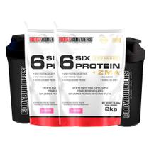 KIT - 2x 6 Six Protein c/ ZMA - 2kg + 2x Coqueteleira - Bodybuilders KIT - 2x 6 Six Protein c/ ZMA - 2kg + 2x Coqueteleira - Bodybuilders