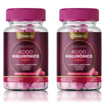 Kit 2x Acido Hialuronico Vitaminas C E e Biotina 60 Comprimidos Suplemento Zero Açúcar Sem Glúten DailyLife