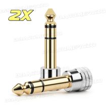 Kit 2x Adaptador P10 Fone P2 Com Rosca Ouro Pro Akg Koss