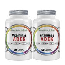 Kit 2x ADEK Vitaminas A D E K 60 Capsulas 500mg Flora Nativa