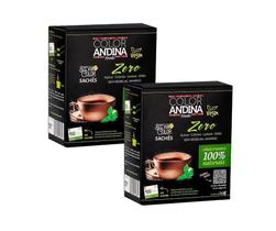 KIT 2X - Adoçante vegano stevia em pó Color Andina 50 sachês de 600 mg