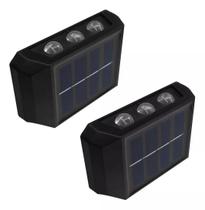 Kit 2x Arandela Luminária Lâmpada Led Parede Sensor Solar