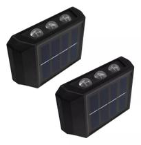 Kit 2x Arandela Luminária Lâmpada Led Parede Sensor Solar