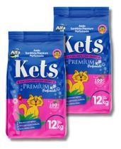 Kit 2x areia kets perfumada 12kg