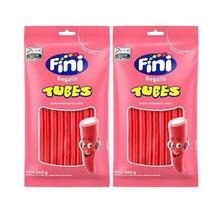 Kit 2x Bala Fini Regaliz Tubes Morango & Nata 80g - Cimed