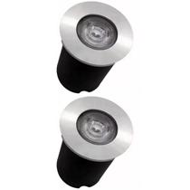 Kit 2x Balizador Blindado Piso LED 1W IP65 Bivolt Branco Quente