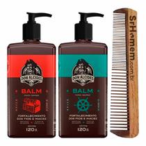 Kit 2x Balm Barba Negra Calico Jack Pente Duplo Don Alcides
