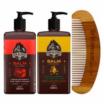 Kit 2x Balm Barba Negra Lemon Bone e Pente Curvo Don Alcides