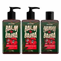 Kit 2x Balm e 1x Shampoo Para Barba Guaraná 120g Don Alcides