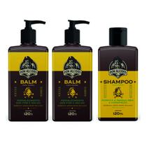 Kit 2x Balm E 1x Shampoo Para Barba Lemon Bone Don Alcides