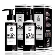 Kit 2x Balm Escurecedor Barba E Cabelo Black Control You Man