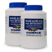 Kit 2x Base Acrílica para Artesanato 500ml Corfix