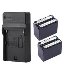 Kit 2x Baterias e Carregador NP-F960 / F970 para Sony, Monitores e Iluminadores de Led