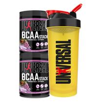 Kit 2x BCAA Stack 250g + Coqueteleira 600ml - Universal Kit 2x BCAA Stack 250g + Coqueteleira 600ml - Universal