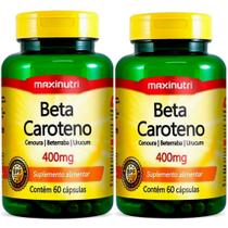 Kit 2x Beta Caroteno + Cenoura + Beterraba + Urucum - 60 caps - Maxinutri