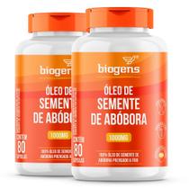 Kit 2x Bigens Óleo de Semente Abóbora 1000mg 80 Cápsulas Prensado a Frio Ômega 9 e 6 Zero Glúten