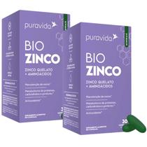 Kit 2x Bio Zinco - Zinco Quelato + Aminoácidos - 30 Capsulas - Pura Vida
