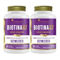 Kit 2x Biotina B7 45ug 150% IDR 60 Capsulas Flora Nativa do Brasil