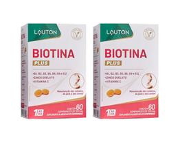 Kit 2x Biotina Plus com Vitaminas e Zinco 60 cápsulas Lauton