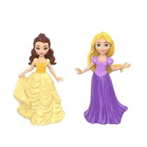 Kit 2x Bonecas Disney Mini Princesas HLX37 Bela e Rapunzel