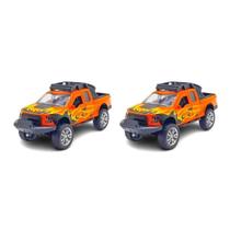 Kit 2x Brinquedo Carrinho Camionete Jeep Laranja - AP TOYS Kit 2x Brinquedo Carrinho Camionete Jeep Laranja - AP TOYS