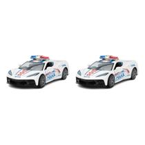 Kit 2x Brinquedo Carrinho Viatura Policial Branco - AP TOYS