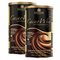 Kit 2x cacao whey isolado e hidrolisado 900g essential nutrition