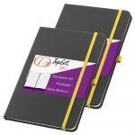 Kit 2x Caderneta Classic 14x21cm 80 Fls Pautadas Preto e Amarelo