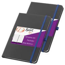 Kit 2x Caderneta Classic 14x21cm 80 Fls Pautadas Preto e Azul