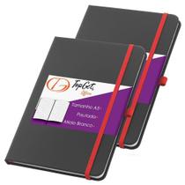 Kit 2x Caderneta Classic 14x21cm 80 Fls Pautadas Preto e Vermelho