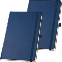 Kit 2x Caderneta de Anotações 13,7x21cm 80 Fls Sem Pauta Azul