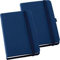 Kit 2x Caderneta de Anotações 14x21cm 80 Fls Sem Pauta Azul