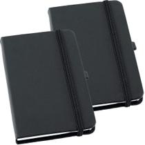 Kit 2x Caderneta de Anotações 14x21cm 80 Fls Sem Pauta Preto