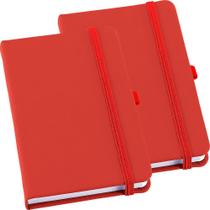 Kit 2x Caderneta de Anotações 14x21cm 80 Fls Sem Pauta Vermelho