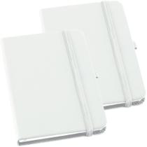 Kit 2x Caderneta de Anotações 9x14cm 80 Fls Sem Pauta Branco