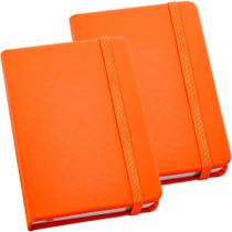 Kit 2x Caderneta de Anotações 9x14cm 80 Fls Sem Pauta Laranja