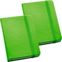 Kit 2x Caderneta de Anotações 9x14cm 80 Fls Sem Pauta Verde Claro