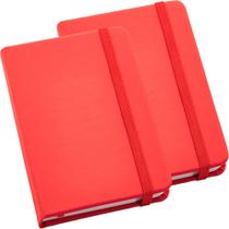 Kit 2x Caderneta de Anotações 9x14cm 80 Fls Sem Pauta Vermelho