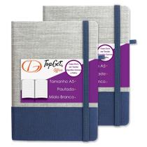 Kit 2x Caderneta Elegance 14X21cm 96 Fls Pautadas Azul