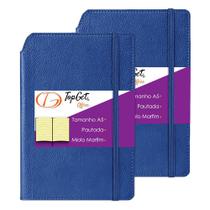 Kit 2x Caderneta Smart 14X21cm 96 Fls Pautadas Azul