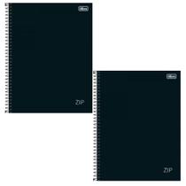 Kit 2x cadernos cd universitario zip preto 1m 80f tilibra