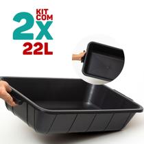 Kit 2x Caixa Masseira 22l De Pedreiro Para Manuseio Concreto - Toodou