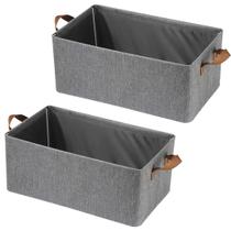 Kit 2X Caixa Organizadora Cesto Dobrável Guarda Roupa Grande